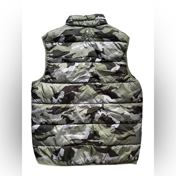 Swiss Tech Vest Green Camo Puffer Quilted Pocket Outdoor Hunting size large - Picture 2 of 6